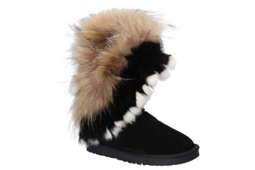 WD840 ŚNIEGOWCE EMU BUTY ZIMOWE SKÓRZANE FUTRO 39