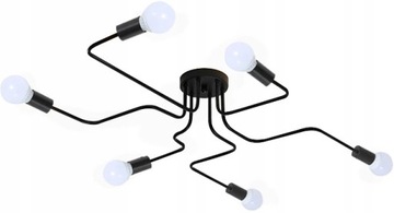 LAMPA SUFITOWA ŻYRANDOL PLAFON PAJĄK 6 RAMION LOFT