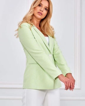 Marynarka Zielona Pepitka 0653K Lalous rozmiar M