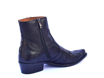 KOWBOJKI MĘSKIE SKÓRZANE DŁUGIE Z ZASUWAKIEM WEST