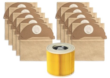 10x WORKI + FILTR DO KARCHER MV2 WD2 A2004