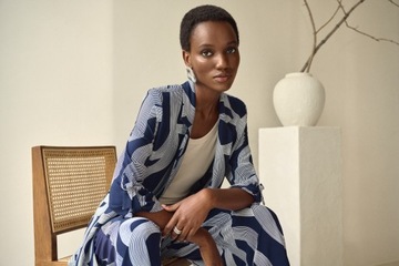 Темно-синий пиджак Joseph Ribkoff с рисунком, мягкий и гибкий, размер 42