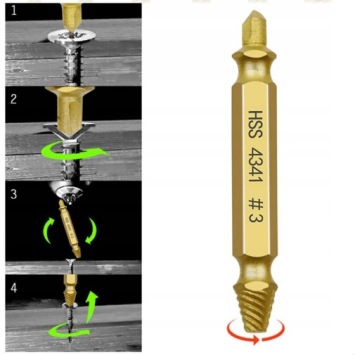 ВИНТОВЫЕ ЭКСТРАКТОРЫ ДЛЯ СЛОМАННЫХ ШТИФТОВ 6 ШТ.