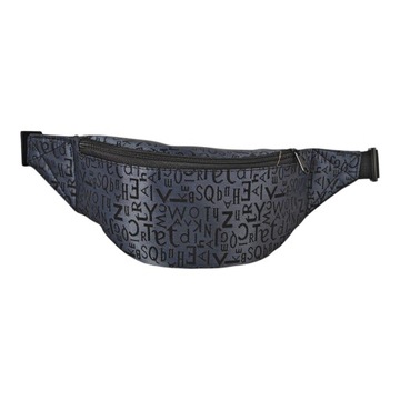 SASZETKA NERKA MAŁA DZIECIECA PIENIĄDZE PASEK GRAFIT Z LITERKAMI