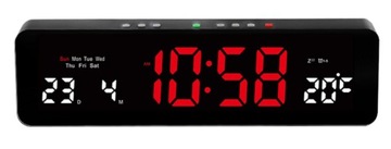 ZEGAR STOJĄCY DUŻY ELEKTRONICZNY CYFROWY Nowoczesny LED Temperatura Data