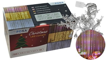 Kurtyna świąteczna 230V 300 LED 3M 8 trybów RGB świetlna girlanda na okno