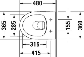 БЕЛЫЙ ПОДВЕСНОЙ УНИТАЗ БЕЗОБОДКИ DURAVIT NO.1 COMPACT
