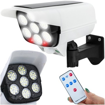 SOLARNA ATRAPA KAMERY MIGAJĄCA DIODA LAMPA LED CZUJNIK RUCHU ZMIERZCH PILOT