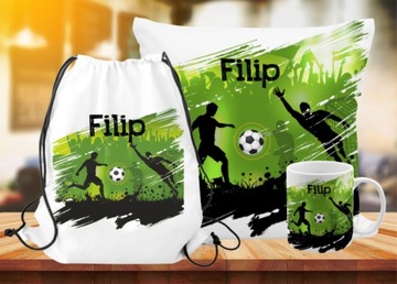 КОМПЛЕКТ ПОДУШЕК, КРУЖКА-СУМКА ДЛЯ ФУТБОЛИСТА, ФУТБОЛИСТА + ЛЮБОЕ НАЗВАНИЕ, РАЗЛИЧНЫЕ ДИЗАЙНЫ