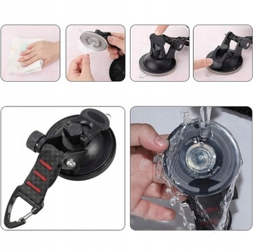 4 походные присоски с крючками весом до 10 кг каждая.