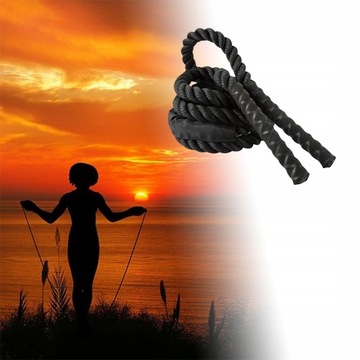 Скакалка 25мм Тяжелая скакалка черная 3м