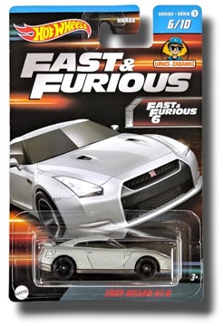 HOT WHEELS FAST & FURIOUS 2009 NISSAN GT-R 1:64 6/10 SERIA 3
