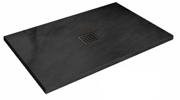 Brodzik ROCK 80x100 czarny prysznicowy kamień 3,5