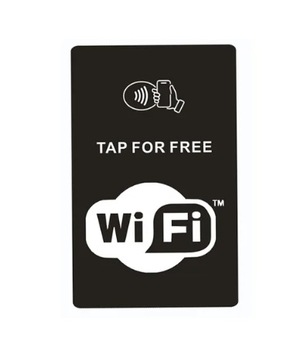 KARTA tabliczka INFORMACYJNA NFC WIFI WI FI DANE HASŁO INTERNET