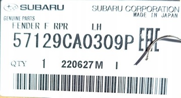 BLATNÍK PŘEDNÍ LEVÝ SUBARU BRZ 2012-2020