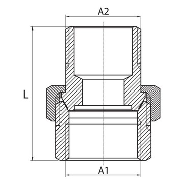 ŚRUBUNEK PROSTY GW GZ 1/2” MOSIĘŻNY DIAMOND