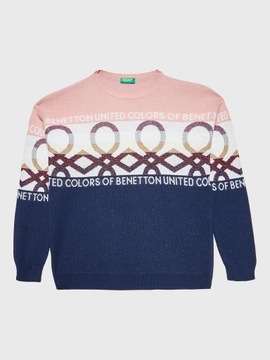 UNITED COLORS OF BENETTON Sweter 1194Q101X Granatowy Regular Fit