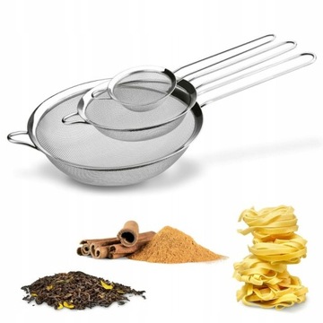 СТАЛЬНЫЕ КУХОННЫЕ ФИЛЬТРЫ, ФИЛЬТР, ДУРШРУГ, СИФТЕР, НАБОР СИФТЕРОВ 3 шт. #93