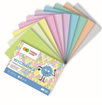 BLOK WYCINANKA A4 10k kolory PASTELOWE HAPPY COLOR