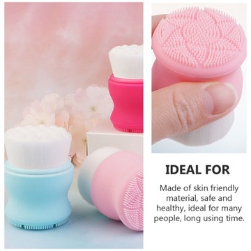 2 SZT. SILIKONOWA SZCZOTKA DO MYCIA TWARZY DWUSTRONNA