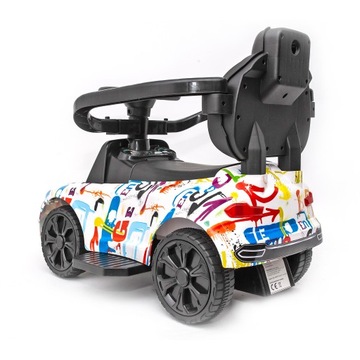 Jeździk sportowy MX5 z rączką do pchania dźwięki LEDy LAKIER CAMO GRAFFITI