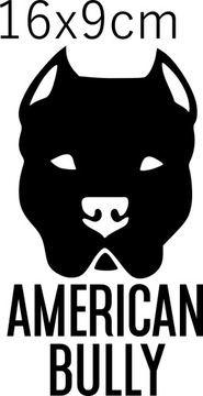 Naklejka na samochód Pies American Bully 16x9cm