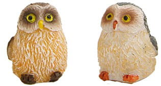 2 Małe Sowy do Szopki- 1,9cm wys./ do figur 7-9cm
