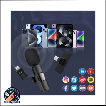 ПРОФЕССИОНАЛЬНЫЙ БЕСПРОВОДНОЙ МИКРОФОН С ЗАЖИМОМ ДЛЯ ГАЛСКА, 2X