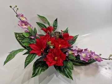 ГРАВИЙНЫЙ ЦЕНТР КЛАДБИЩЕ АССОРТИМЕНТ ИСКУССТВЕННЫЕ ЦВЕТЫ БОЛЬШОЙ НАБОР 00-123