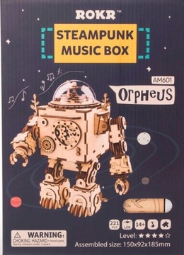 DREWNIANY MODEL PUZZLE 3D ROBOTIME POZYTYWKA ROBOT MECHANICZNY ORPHEUS DIY