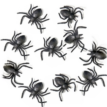 PAJĄKI NA HALLOWEEN SZTUCZNE PAJĄK PAJĄCZKI CZARNE REALISTYCZNE DUŻE 10szt