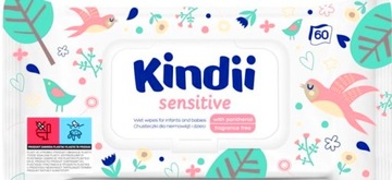 Kindii Sensitive Chusteczki Nawilżane 60 sztuk