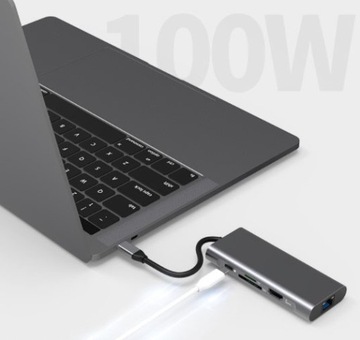 АДАПТЕР-концентратор USB-C 9IN1 HDMI 4K USB 3.0 SD Ethernet для Macbook M1 M2 M3