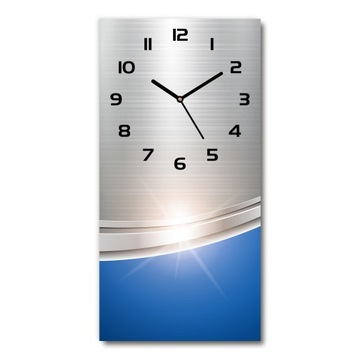 Zegar ze szkła na ścianę Metalowa abstrakcja 30x60