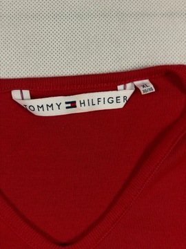 Tommy Hilfiger Longsleeve Czerwony Logo Unikat XL