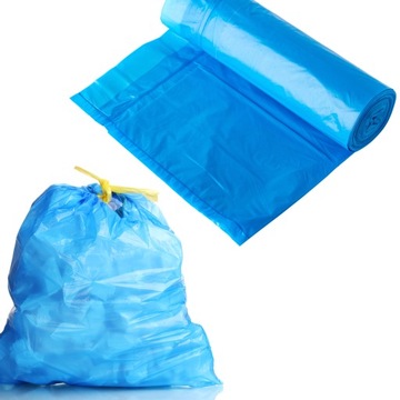 Worki na śmieci 60l z taśmą 10 szt extra 2xGRUBSZE