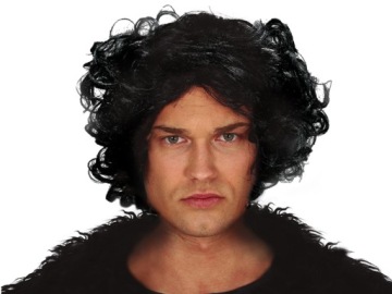 PERUKA KRÓTKA KRĘCONE WŁOSY AFRO CZARNA