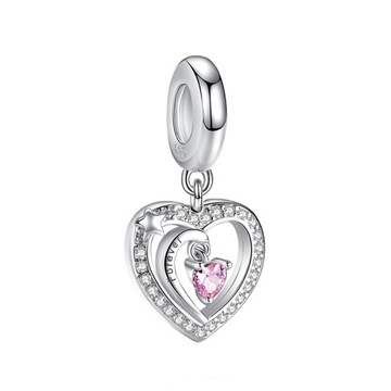 Zawieszka charms Serce Forever srebro 925 do Pando