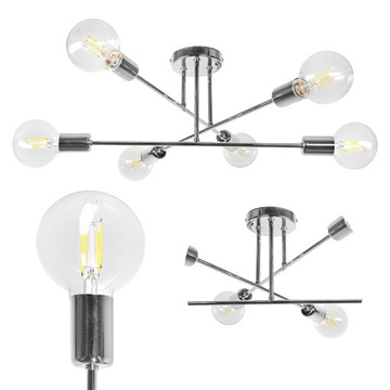 SOLO 6P E27, lampa wisząca, max. 6x60W, chrom