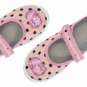 RAWEKS KAPCIE DZIECIĘCE BUTY DZIEWCZĘCE DO PRZEDSZKOLA NA RZEPY KOTEK 28