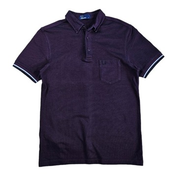 Koszulka Polo T-shirt FRED PERRY Casual Bordowa Nowy Model Męska M