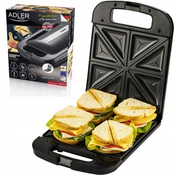 PODWÓJNY TOSTER SANDWICH OPIEKACZ DO 4 CHRUPIĄCYCH KANAPEK TOSTÓW 2000W