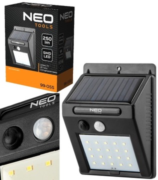 Lampa solarna ścienna czujnik ruchu fasadowa NEO
