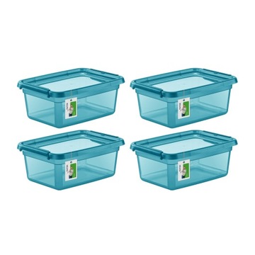 Komplet pojemników z uchylnymi pokrywami 4x 12,5L