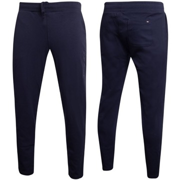 TOMMY HILFIGER DAMSKIE SPODNIE DRESOWE INTERLOCK TAPERED PANT GRANATOWE r.S