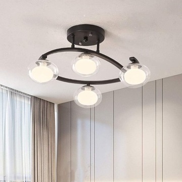 Mid-century Ceiling Light With Glass Shades