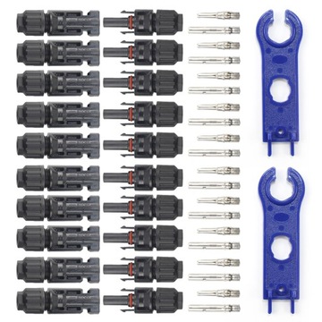 10 PAR FOTOWOLTAICZNE KONEKTOR ZŁĄCZE MC4 PANEL SOLARNY IP67 14AWG-10AWG
