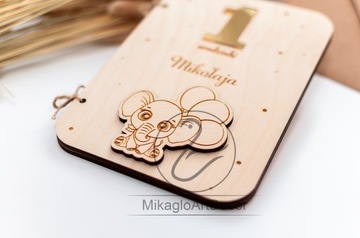 Подарочная открытка НА РОЖДЕНИЕ ОДИН ГОД сувенир РЕБЕНКУ 2 3 4 5 лет гравер