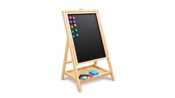Dwustronna tablica kredowa, suchościeralno-magnetyczna dla dziecka 80 cm