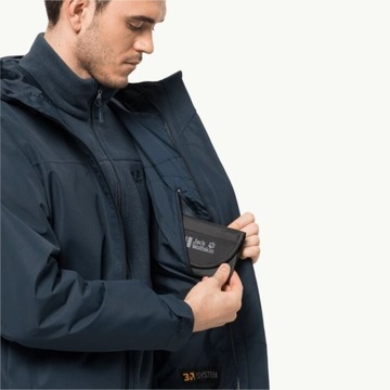 MĘSKA KURTKA JACK WOLFSKIN WODOODPORNA POLAR 3W1 L